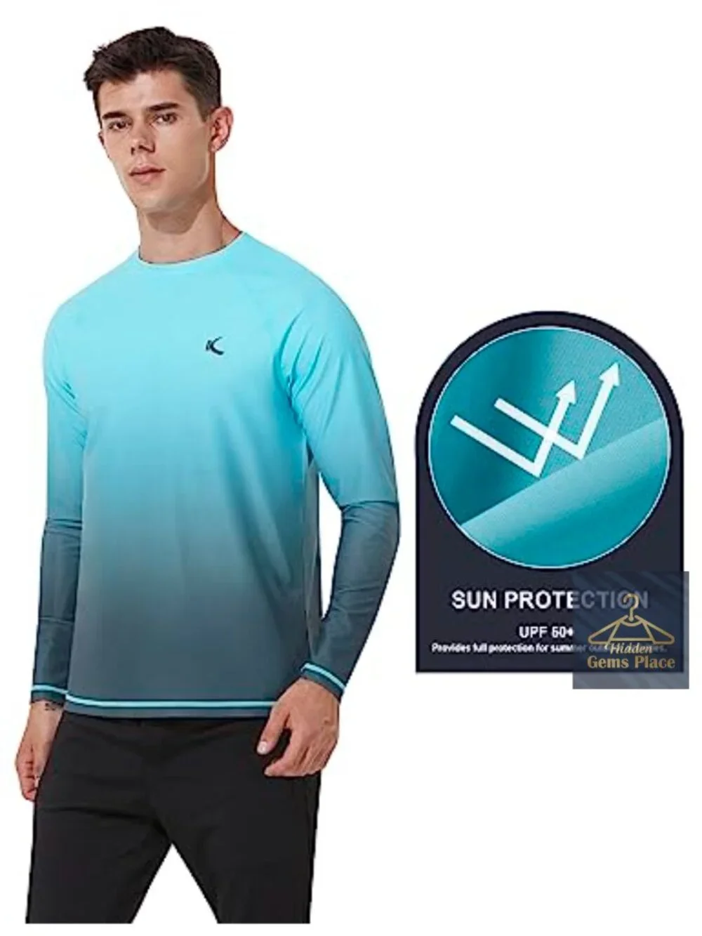 UPF 50+ Long Sleeve Rash Guard Swim Shirt Quick Dry 4-Way Stretch